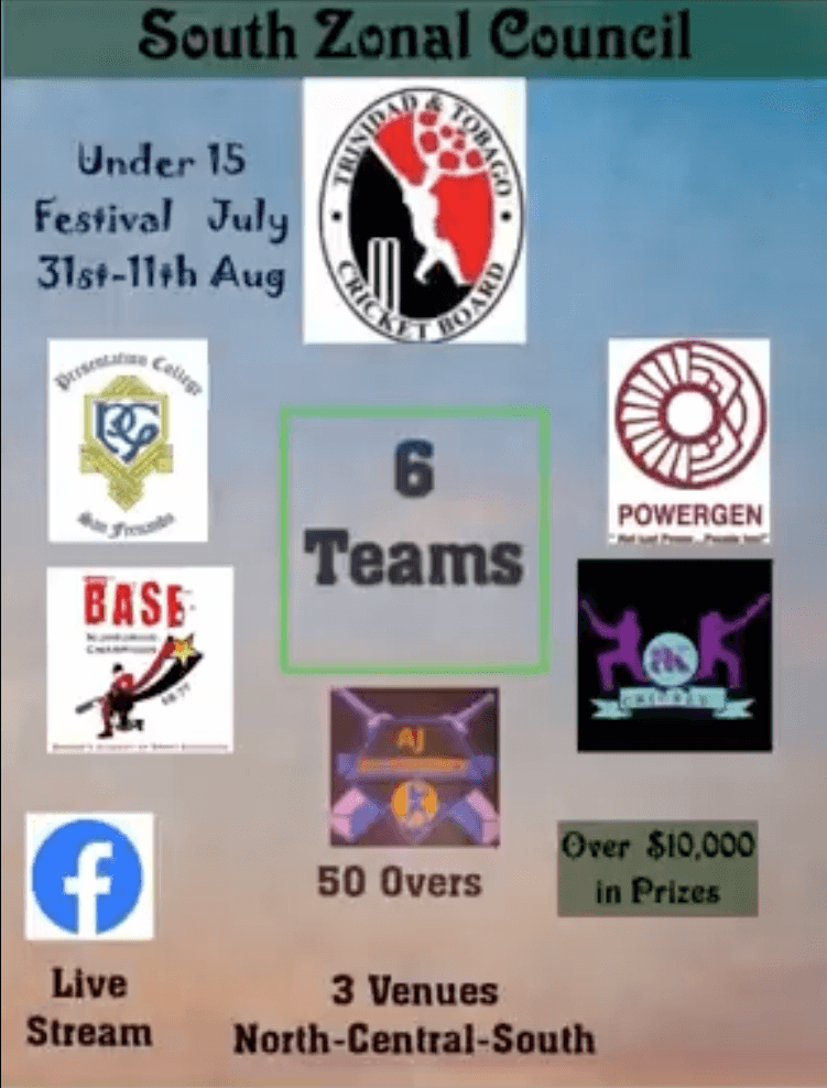 South Zone Cricket Council U15 Festival Poster