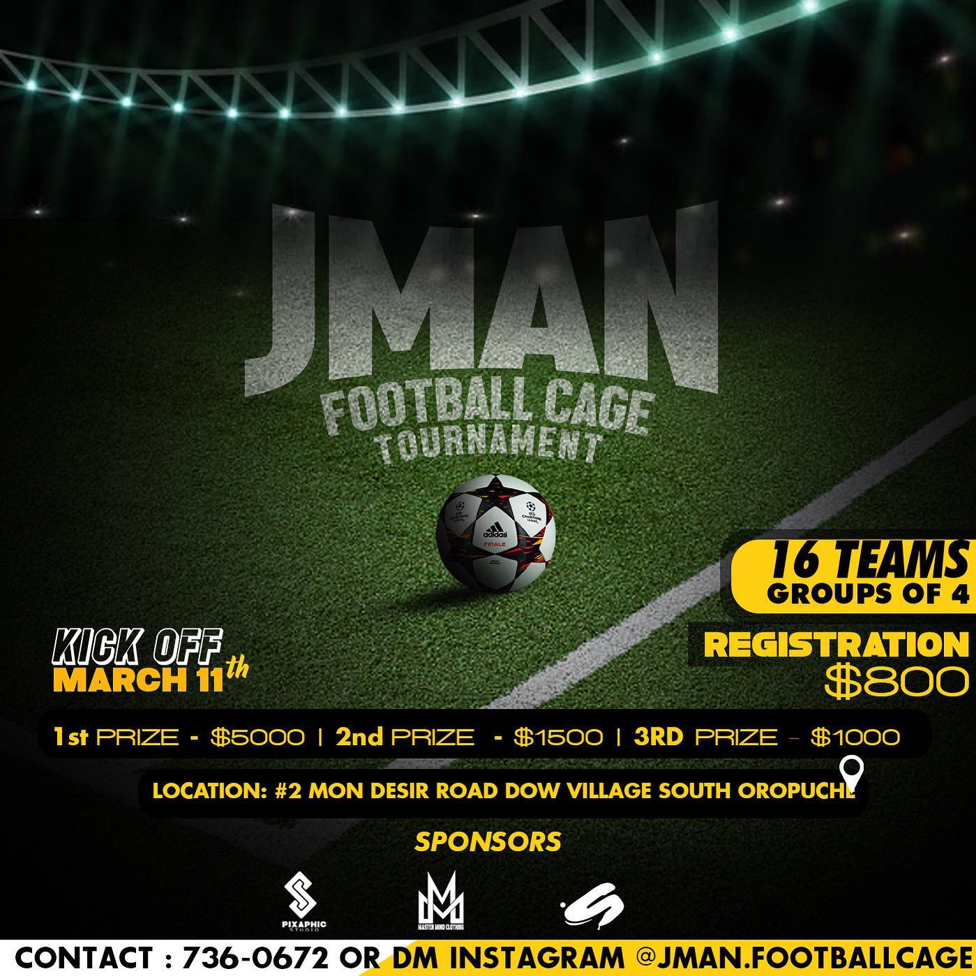 jman 5-a-side tournament poster